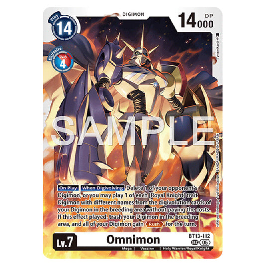 Omnimon BT13-112 card from the Digimon set AD01 - Digimon Generation