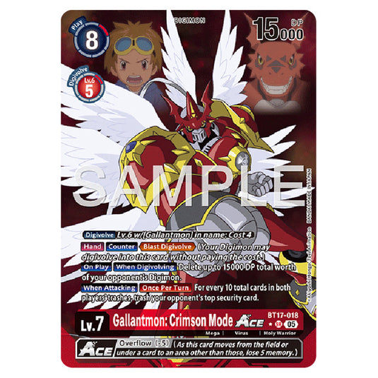 Gallantmon: Crimson Mode BT17-018a card from the Digimon set AD01 - Digimon Generation