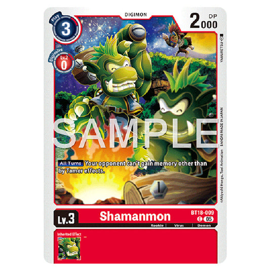 Shamanmon BT18-009 card from the Digimon set AD01 - Digimon Generation