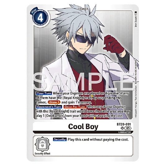 Cool Boy BT20-091 card from the Digimon set AD01 - Digimon Generation