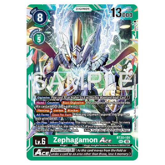 Zephagamon BT20-101 card from the Digimon set AD01 - Digimon Generation