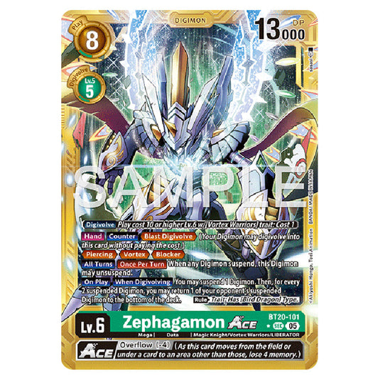 Zephagamon (Gold Border) BT20-101a card from the Digimon set AD01 - Digimon Generation