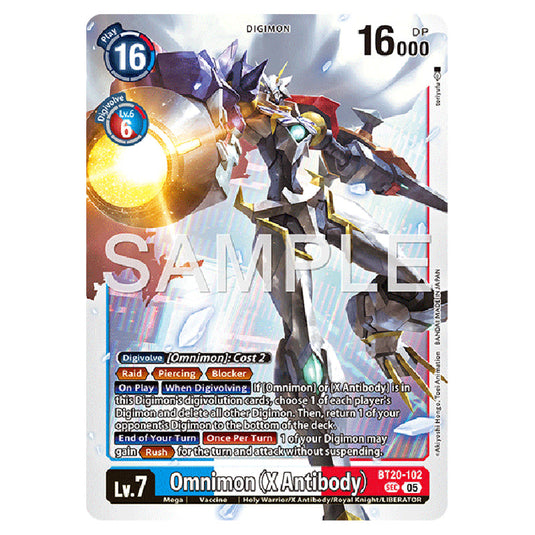 Omnimon (X Antibody) BT20-102 card from the Digimon set AD01 - Digimon Generation
