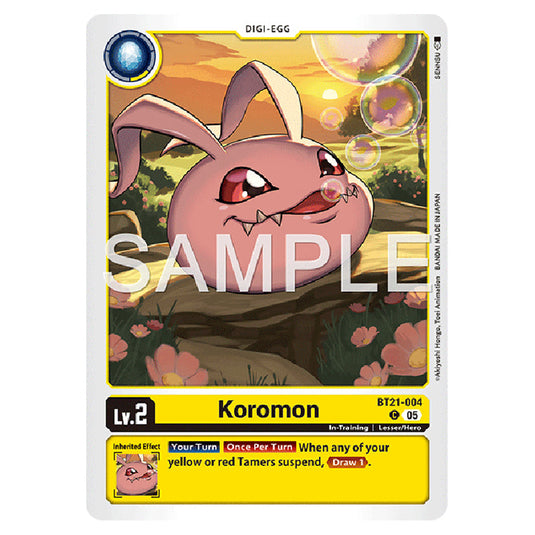 Koromon BT21-004 card from the Digimon set AD01 - Digimon Generation