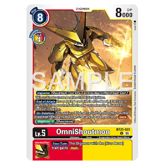 OmniShoutmon BT21-021 card from the Digimon set AD01 - Digimon Generation