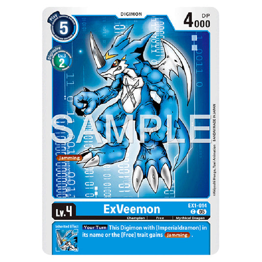 ExVeemon EX1-014 card from the Digimon set AD01 - Digimon Generation
