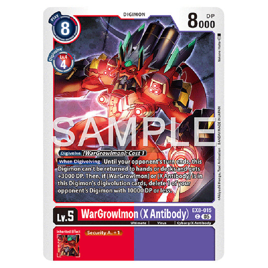 WarGrowlmon (X Antibody) EX8-015 card from the Digimon set AD01 - Digimon Generation