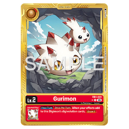 Gurimon RB1-001a card from the Digimon set AD01 - Digimon Generation