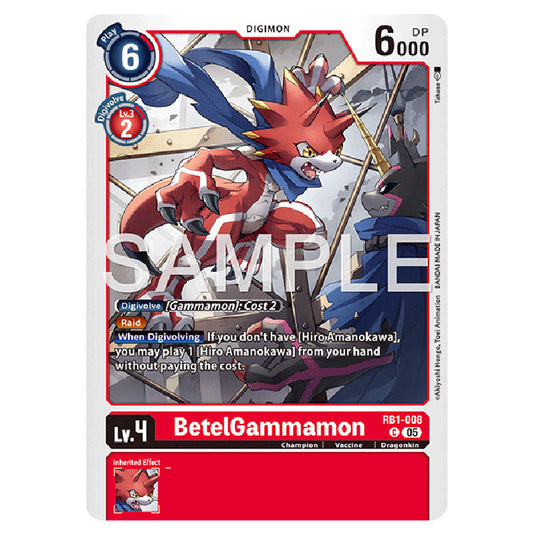 BetelGammamon RB1-008 card from the Digimon set AD01 - Digimon Generation