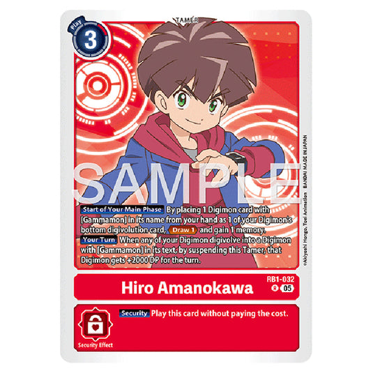 Hiro Amanokawa RB1-032 card from the Digimon set AD01 - Digimon Generation