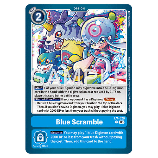 Blue Scramble LM-028 card from the Digimon set AD01 - Digimon Generation