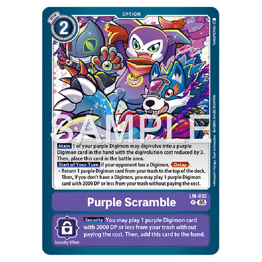 Purple Scramble LM-032 card from the Digimon set AD01 - Digimon Generation
