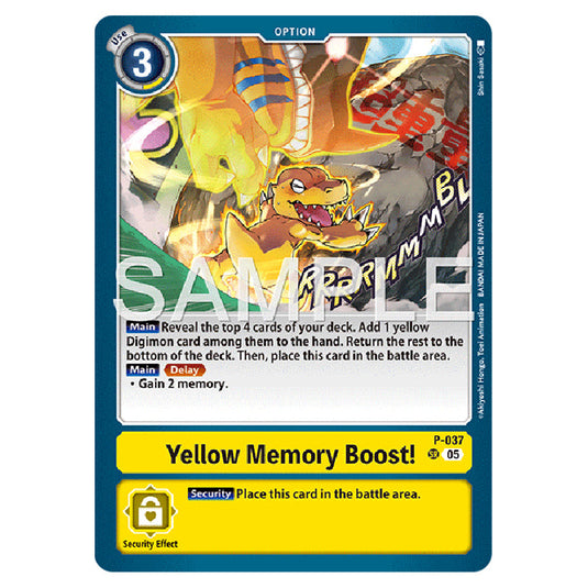Yellow Memory Boost! P-037 card from the Digimon set AD01 - Digimon Generation
