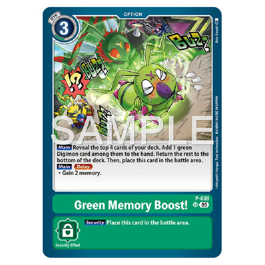 Green Memory Boost! P-038 card from the Digimon set AD01 - Digimon Generation