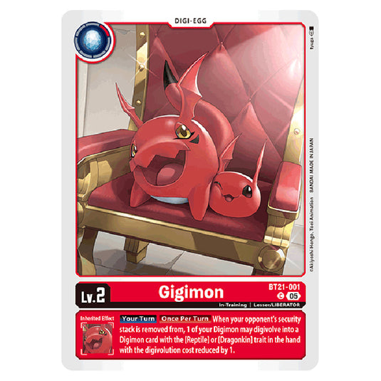 Gigimon BT21-001 card from the Digimon set World Convergence