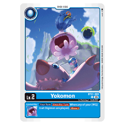 Yokomon BT21-003 card from the Digimon set World Convergence