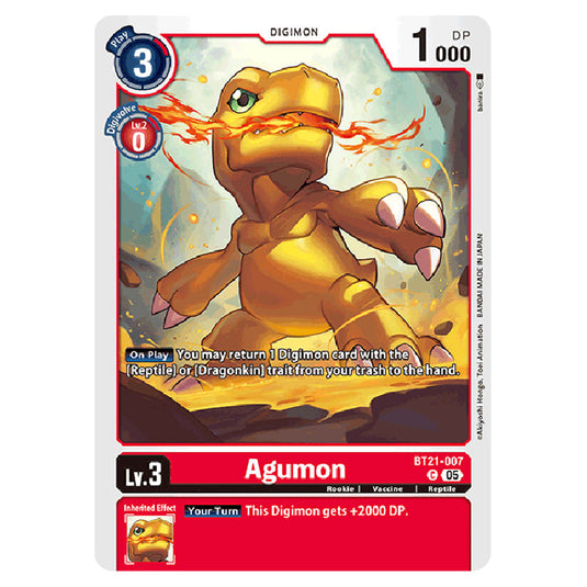 Agumon BT21-007 card from the Digimon set World Convergence