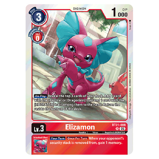 Elizamon BT21-008 card from the Digimon set World Convergence