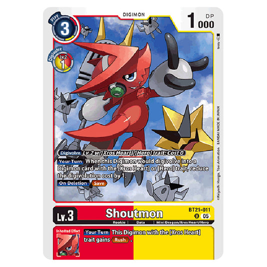 Shoutmon BT21-011 card from the Digimon set World Convergence