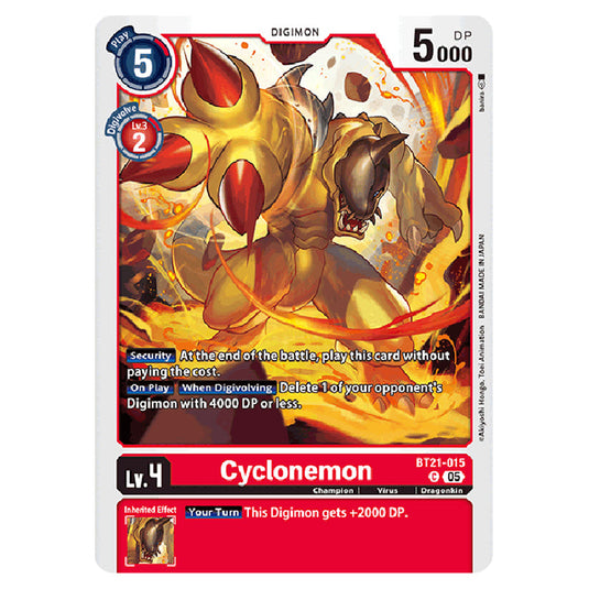 Cyclonemon BT21-015 card from the Digimon set World Convergence
