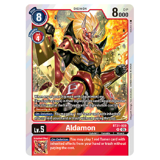 Aldamon BT21-020 card from the Digimon set World Convergence