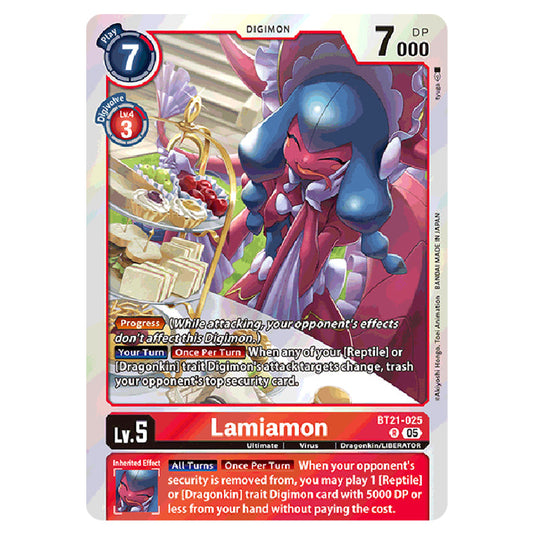 Lamiamon BT21-025 card from the Digimon set World Convergence