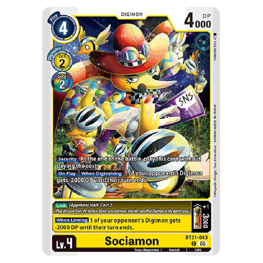 Sociamon BT21-043 card from the Digimon set World Convergence