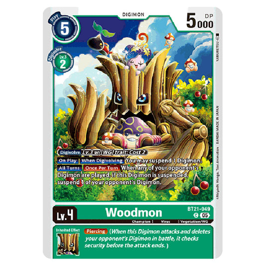 Woodmon BT21-049 card from the Digimon set World Convergence