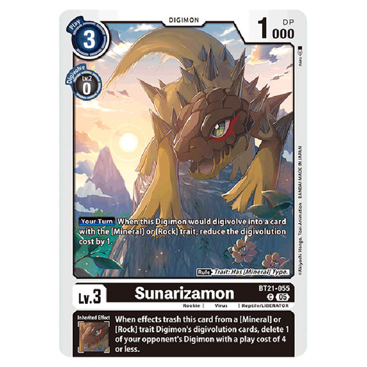 Sunarizamon BT21-055 card from the Digimon set World Convergence