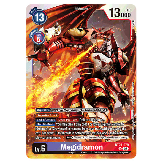 Megidramon BT21-079 card from the Digimon set World Convergence