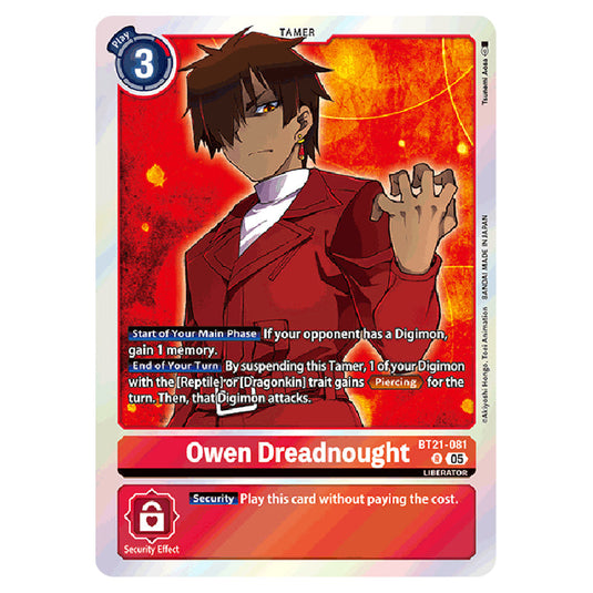 Owen Dreadnought BT21-081 card from the Digimon set World Convergence