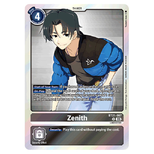 Zenith BT21-087 card from the Digimon set World Convergence