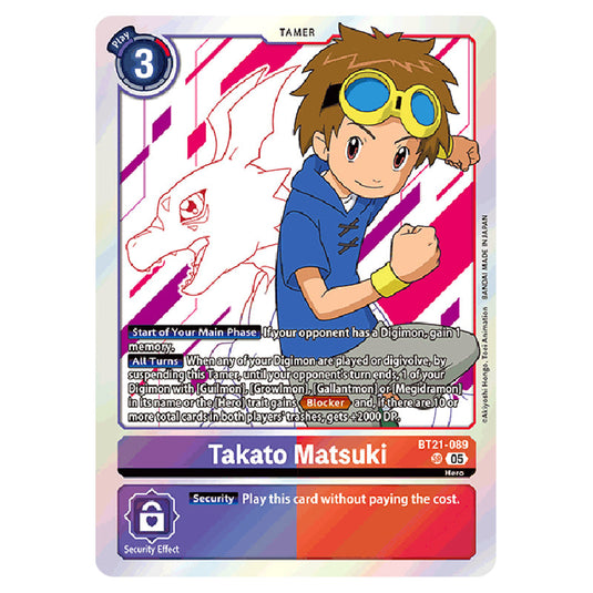 Takato Matsuki BT21-089 card from the Digimon set World Convergence