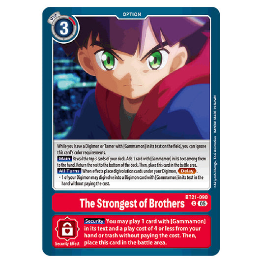 The Strongest of Brothers BT21-090 card from the Digimon set World Convergence