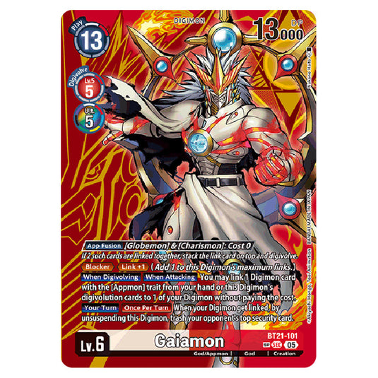 Gaiamon BT21-101b card from the Digimon set World Convergence
