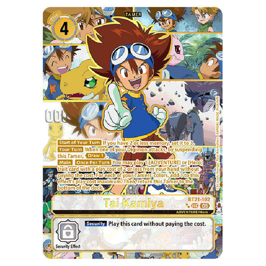 Tai Kamiya BT21-102b card from the Digimon set World Convergence