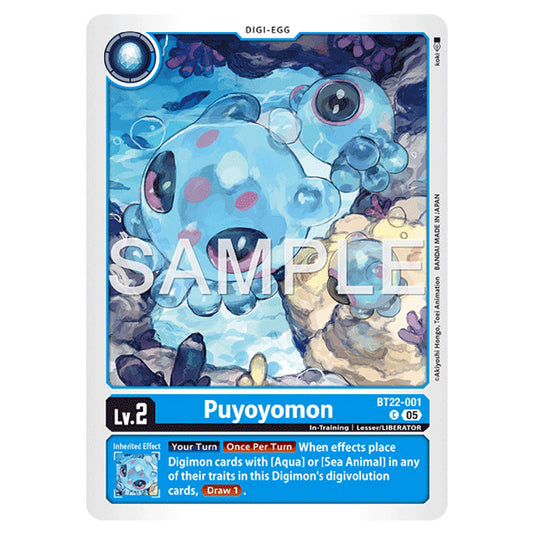 Puyoyomon BT22-001 card from the Digimon set Cyber Eden