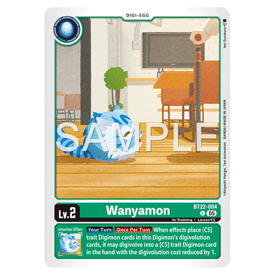 Wanyamon BT22-004 card from the Digimon set Cyber Eden