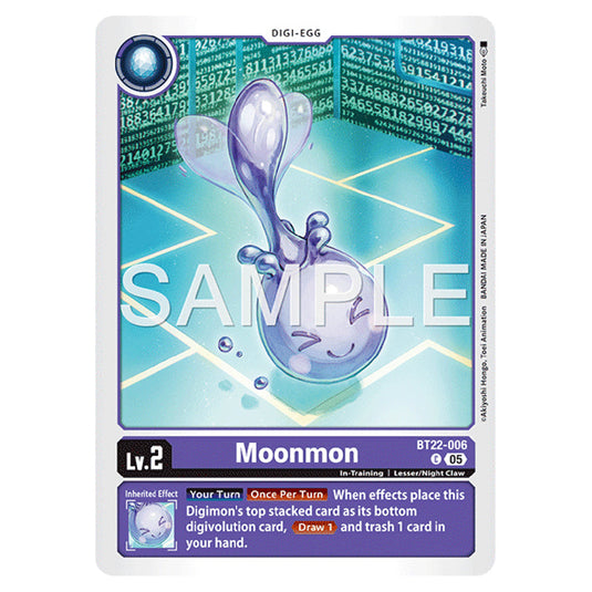 Moonmon BT22-006 card from the Digimon set Cyber Eden