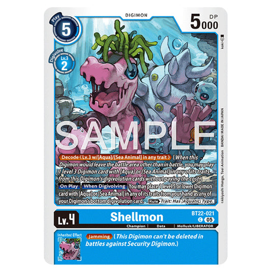 Shellmon BT22-021 card from the Digimon set Cyber Eden