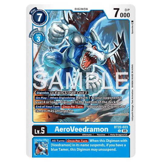 AeroVeedramon BT22-023 card from the Digimon set Cyber Eden