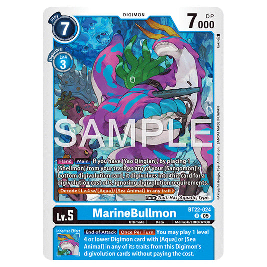 MarineBullmon BT22-024 card from the Digimon set Cyber Eden