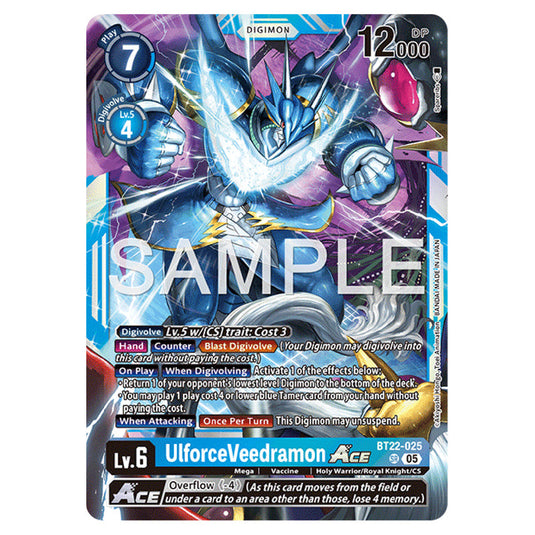UlforceVeedramon BT22-025 card from the Digimon set Cyber Eden
