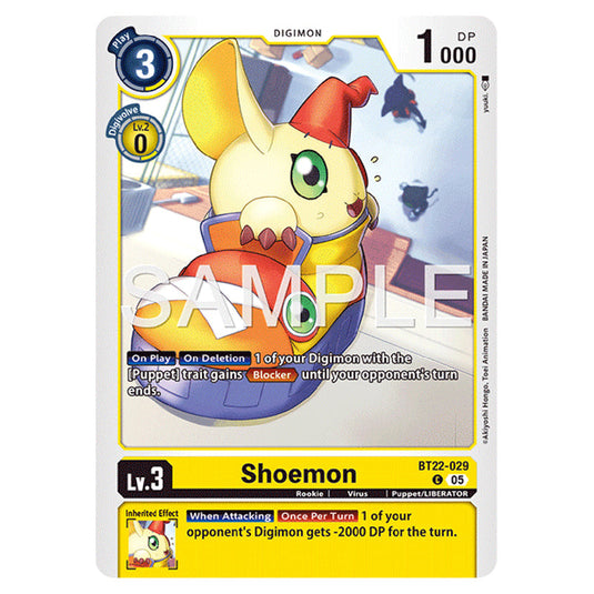 Shoemon BT22-029 card from the Digimon set Cyber Eden