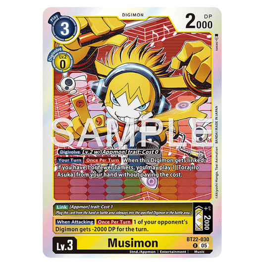 Musimon BT22-030 card from the Digimon set Cyber Eden