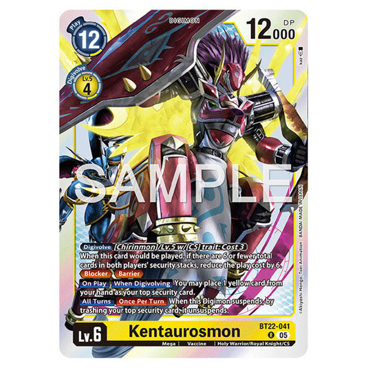 Kentaurosmon BT22-041 card from the Digimon set Cyber Eden
