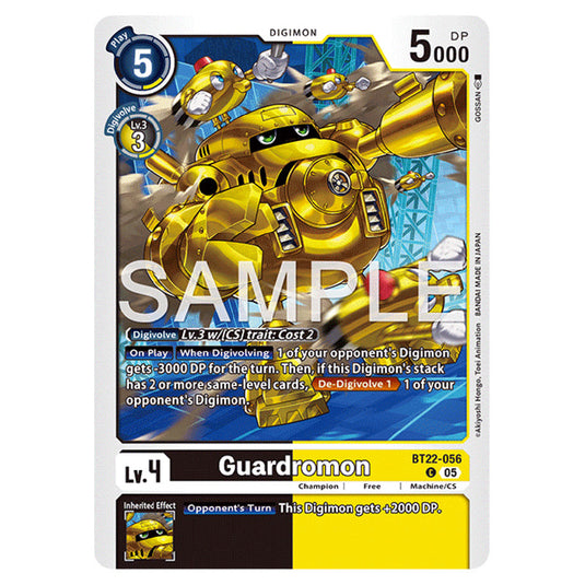Guardromon BT22-056 card from the Digimon set Cyber Eden