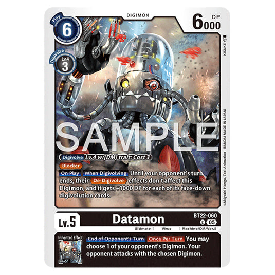 Datamon BT22-060 card from the Digimon set Cyber Eden