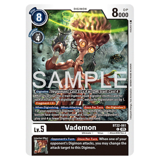 Vademon BT22-061 card from the Digimon set Cyber Eden