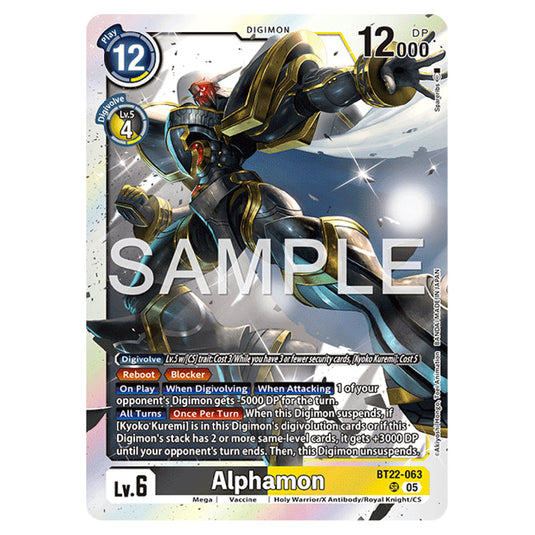 Alphamon BT22-063 card from the Digimon set Cyber Eden
